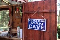 La Hacienda Welcome To The Man Cave Garden Sign -Lawn and Plant Care Store 47041 2129