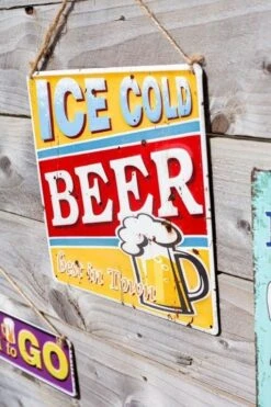La Hacienda Ice Cold Beer Garden Sign -Lawn and Plant Care Store 47049 2105