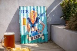 La Hacienda Corrugated Ice Cold Beer Garden Sign -Lawn and Plant Care Store 47055 2096